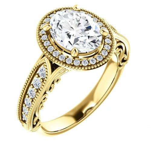 2.5 Carat Oval Engagement Ring For Women, Halo Engagement Ring, CVD Lab Grow Diamond Wedding Ring, Anniversary Gifts, Christmas Gifts