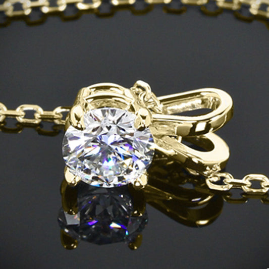 2.5 CT Round Cut Diamond Charm Pendant For Women, Wedding Pendant, Solitaire Pendant, Christmas Gifts