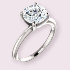 3 Carat Round CVD Lab Grown Diamond Engagement Ring for Women, Solitaire Engagement Ring, Anniversary Gifts, Christmas Gifts, Promise Ring