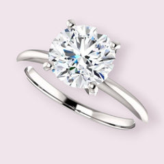 3 Carat Round CVD Lab Grown Diamond Engagement Ring for Women, Solitaire Engagement Ring, Anniversary Gifts, Christmas Gifts, Promise Ring
