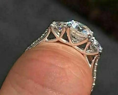 2.5 Carat Cushion Cut Diamond Engagement Ring for Women, Wedding Ring, Christmas Gifts