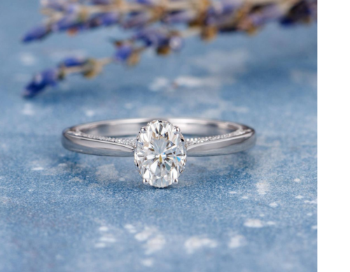 2 Carat Oval Cut Diamond Engagement Ring for Women, Wedding Ring, Anniversary Gifts
