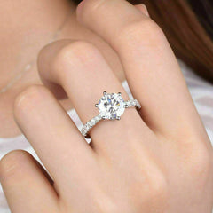 2 Carat Round Cut Diamond Engagement Ring for Women, Wedding Ring, Anniversary Gifts For Her