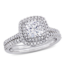 1.5 Carat Cushion Cut Diamond Engagement Ring for Women, Bridal Set Wedding Ring
