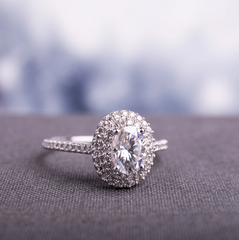 1.5 Carat Oval Cut Diamond Engagement Ring for Women, Wedding Ring