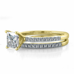 2 Carat Princess Cut Diamond Engagement Ring for Women, Bridal Set Wedding Ring