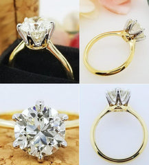 4 Carat Round Cut Diamond Engagement Ring for Women, Wedding Ring
