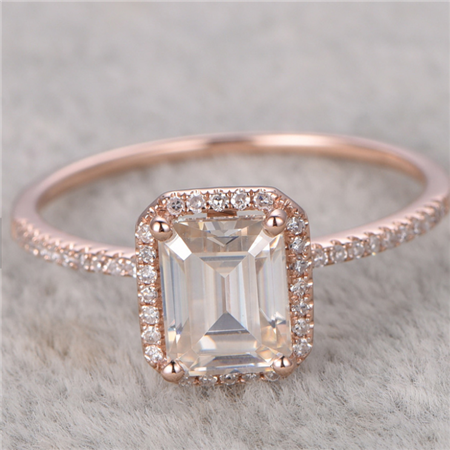 2 Carat Emerald Ring CVD Lab Grown Diamond Ring For Women, Halo Engagement Ring, Christmas Gifts, Wedding Ring, Promise Ring For Her