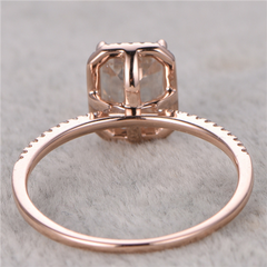 2 Carat Emerald Ring CVD Lab Grown Diamond Ring For Women, Halo Engagement Ring, Christmas Gifts, Wedding Ring, Promise Ring For Her