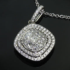 1 TCW Round Cut Diamond Charm Pendant For Women, Halo Pendant, Wedding Pendant, Christmas Gifts
