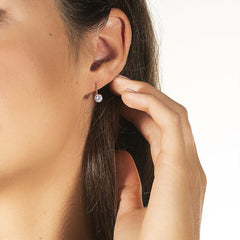 3 TCW Round Cut Diamond Hoop Earrings For Women, Wedding Earrings, Engagement Earrings, Christmas Gifts