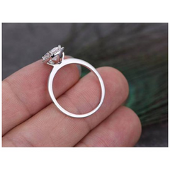 2.5 Carat Oval Cut Diamond Engagement Ring for Women, Halo Ring Wedding Ring