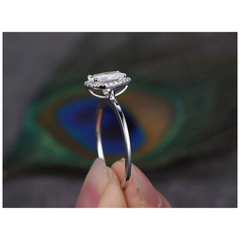 2.5 Carat Oval Cut Diamond Engagement Ring for Women, Halo Ring Wedding Ring