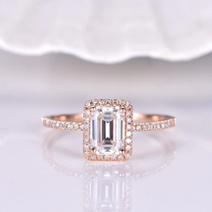 1.5 Carat Emerald Cut Diamond Engagement Ring for Women, Wedding Ring, Christmas Gifts