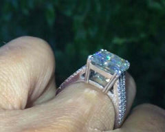 4 Carat Radiant Cut Diamond Engagement Ring for Women, Wedding Ring