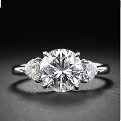 3 Carat Round Cut Diamond Engagement Ring for Women, Wedding Ring
