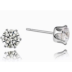 3 TCW Round Cut Diamond Stud Earrings For Women, Wedding Earrings, Christmas Gifts, Anniversary Gifts