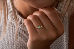 1 Carat Green Round Cut Diamond Engagement Ring for Women, Wedding Ring,Birthday Gift For Her