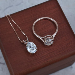 1.5 CT Oval Cut Diamond Charm Pendant For Women, Prong Pendant, Christmas Gifts, Anniversary Gifts