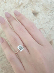 3 Carat Emerald Cut Diamond Engagement Ring for Women, Wedding Ring, Solitaire Ring