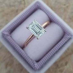 3 Carat Emerald Cut Diamond Engagement Ring for Women, Wedding Ring, Solitaire Ring