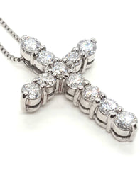 3.30 TCW Round Cut Diamond Cross Pendant For Women, Charm Pendant, Anniversary Gifts, Christmas Gifts