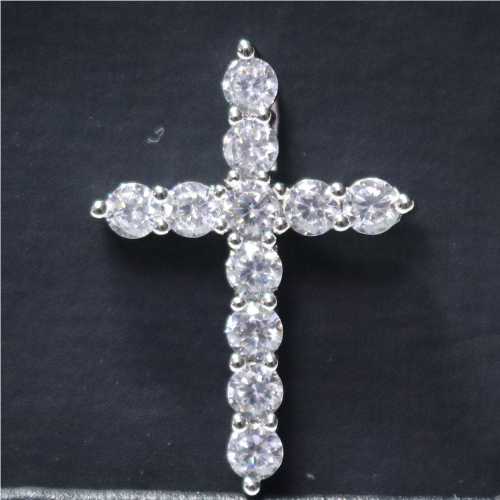 3.30 TCW Round Cut Diamond Cross Pendant For Women, Charm Pendant, Anniversary Gifts, Christmas Gifts