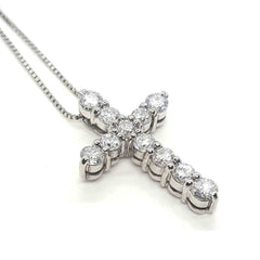 3.30 TCW Round Cut Diamond Cross Pendant For Women, Charm Pendant, Anniversary Gifts, Christmas Gifts