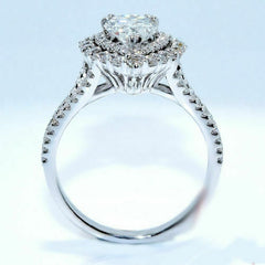 1.5 Carat Pear Cut Diamond Engagement Ring for Women, Halo Ring Set Wedding Ring