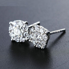 3.60 TCW Round Cut Diamond Halo Stud Earrings For Women, Engagement Earrings, Christmas Gifts