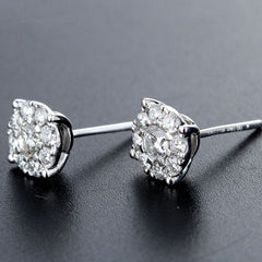 3.60 TCW Round Cut Diamond Halo Stud Earrings For Women, Engagement Earrings, Christmas Gifts