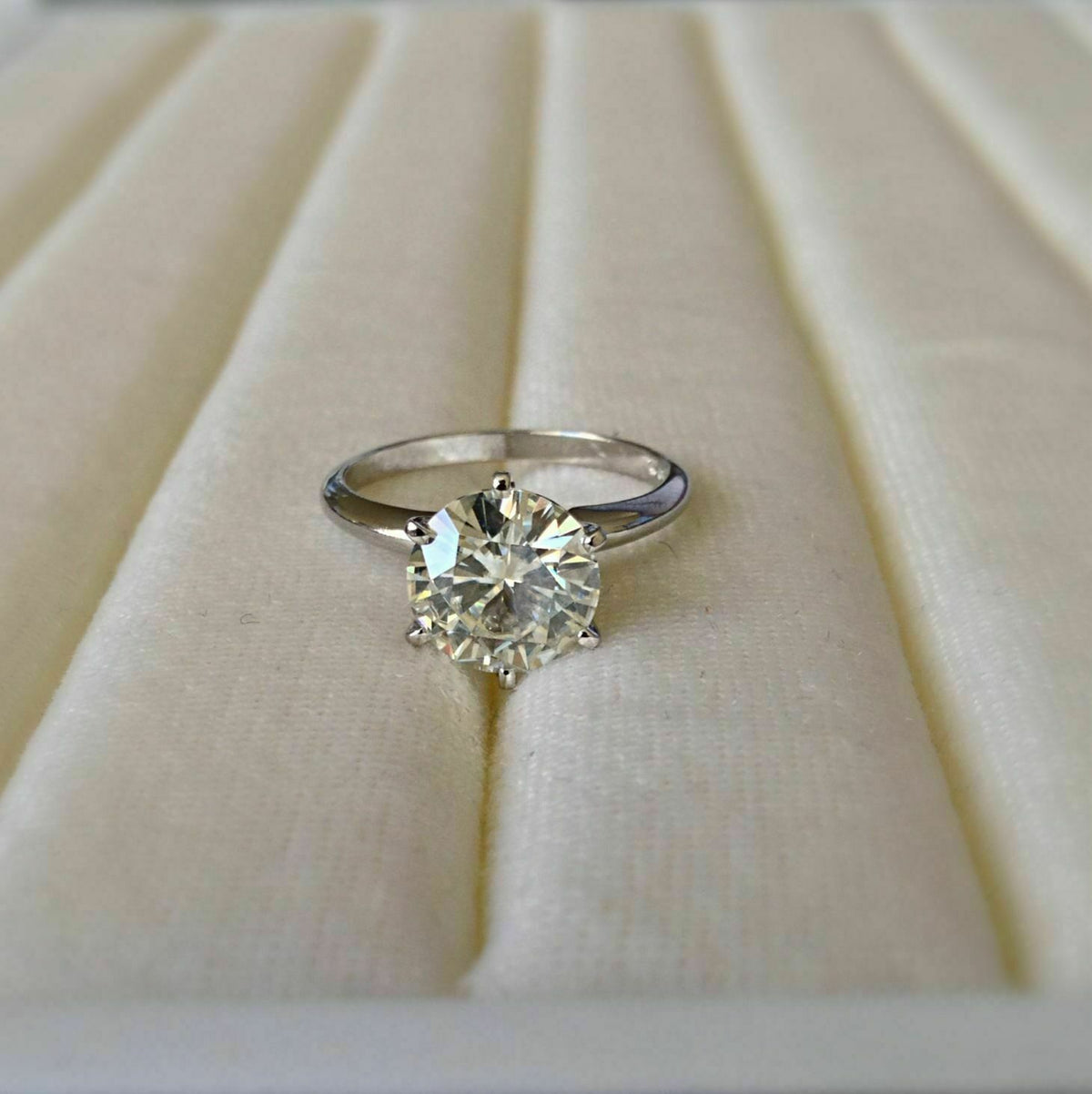 3 Carat Round Cut CVD Lab Grown Diamond Engagement Ring for Women, Solitaire Ring, Anniversary Gifts, Christmas Gifts, Wedding Ring