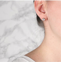 4 TCW Asscher Cut Diamond Stud Earrings For Women, Wedding Earrings, Christmas Gifts