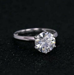 3 Carat Round Cut CVD Lab Grown Diamond Engagement Ring for Women, Solitaire Ring, Anniversary Gifts, Christmas Gifts, Wedding Ring