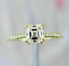 2 Carat Asscher Cut Diamond Engagement Ring for Women, Wedding Ring, Anniversary Gifts