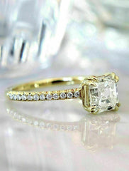 2 Carat Asscher Cut Diamond Engagement Ring for Women, Wedding Ring, Anniversary Gifts