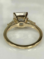 3.5 Carat Asscher Cut Diamond Engagement Ring for Women, Three Stone Ring, Wedding Ring, Christmas Gifts