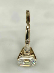 3.5 Carat Asscher Cut Diamond Engagement Ring for Women, Three Stone Ring, Wedding Ring, Christmas Gifts