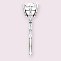 2 Carat Princess Cut CVD Lab Grown Diamond Engagement Ring for Women, Solitaire Accents Anniversary Gifts, Christmas Gifts, Wedding Ring, Handmade Ring