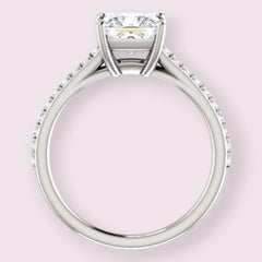 2 Carat Princess Cut CVD Lab Grown Diamond Engagement Ring for Women, Solitaire Accents Anniversary Gifts, Christmas Gifts, Wedding Ring, Handmade Ring