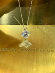 1 CT Cushion Cut Diamond Charm Pendant For Women, Wedding Pendant, Christmas Gifts, Anniversary Gifts