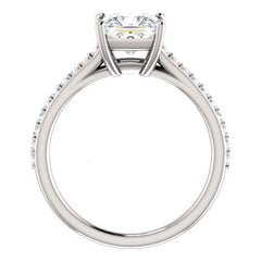 2 Carat Princess Cut CVD Lab Grown Diamond Engagement Ring for Women, Solitaire Accents Anniversary Gifts, Christmas Gifts, Wedding Ring, Handmade Ring