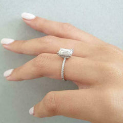 3 Carat Emerald Cut Diamond Engagement Ring for Women, Wedding Ring, Christmas Gifts