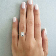 3 Carat Emerald Cut Diamond Engagement Ring for Women, Wedding Ring, Christmas Gifts