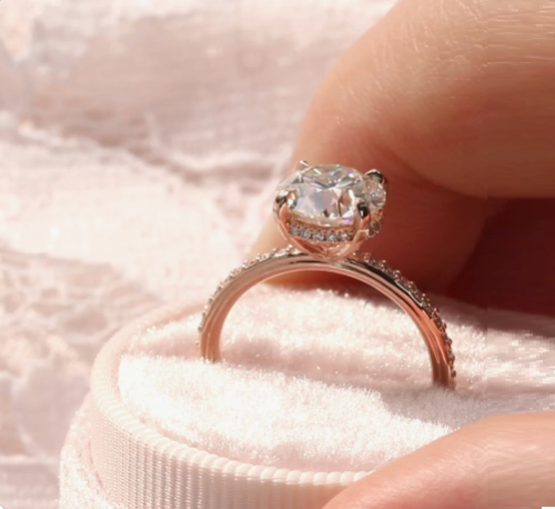 2.5 Carat Round Cut Diamond Engagement Ring for Women, Hidden Halo Ring, Wedding Ring, Anniversary Gifts