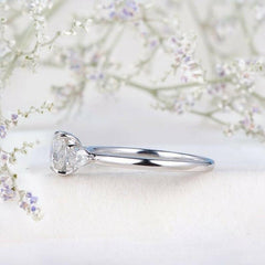 2.5 Carat Cushion Cut Diamond Engagement Ring for Women, Wedding Ring, Three Stone Ring