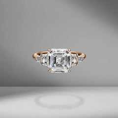 3 Carat Asscher Cut Diamond Engagement Ring for Women, Wedding Ring, Christmas Gifts