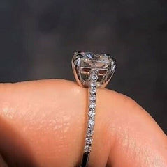 2.5 Carat Cushion Cut Diamond Engagement Ring for Women, Wedding Ring