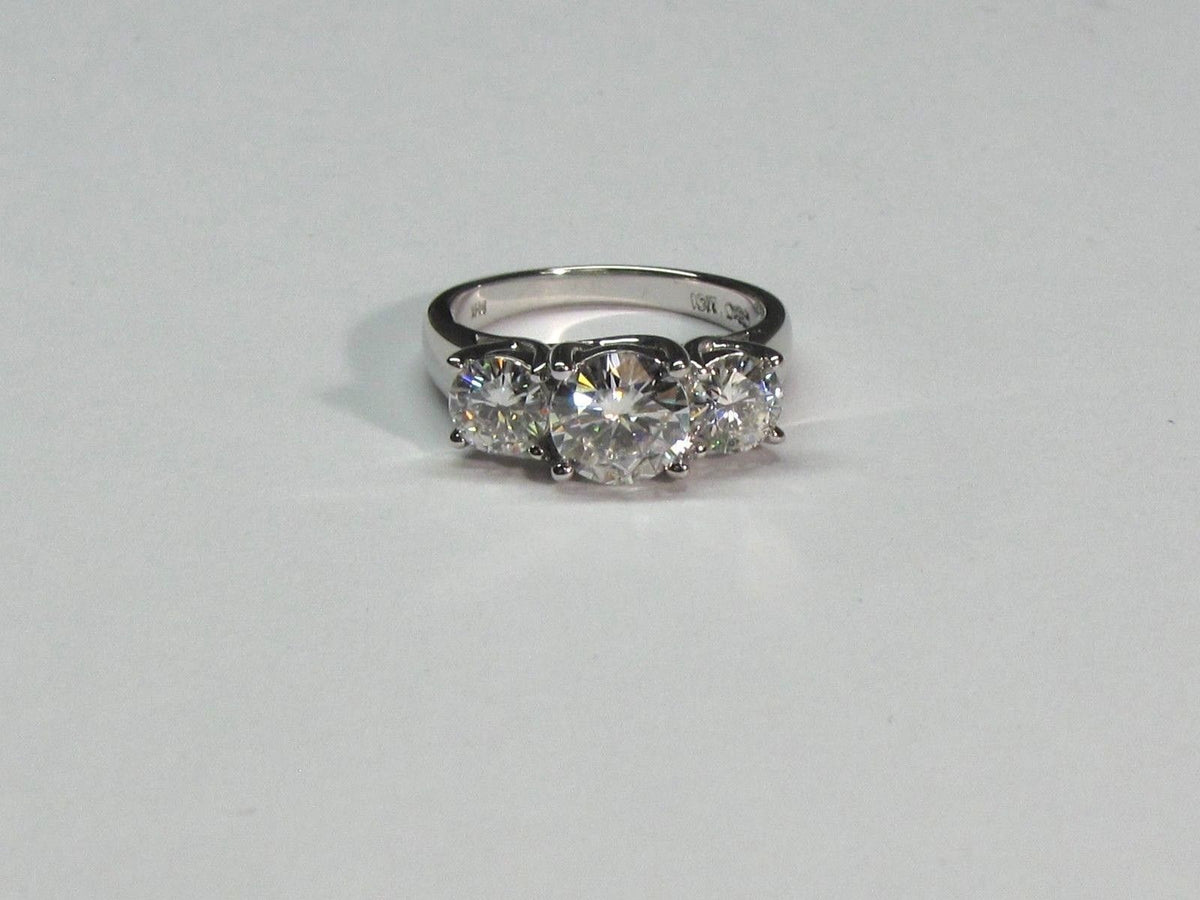 2 Carat Round CVD Lab Grown Diamond Engagement Ring for Women, Three Stone Ring, Anniversary Gifts, Christmas Gifts, Wedding Ring