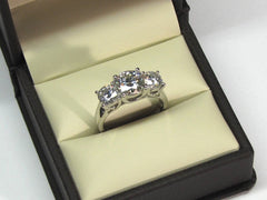 2 Carat Round CVD Lab Grown Diamond Engagement Ring for Women, Three Stone Ring, Anniversary Gifts, Christmas Gifts, Wedding Ring